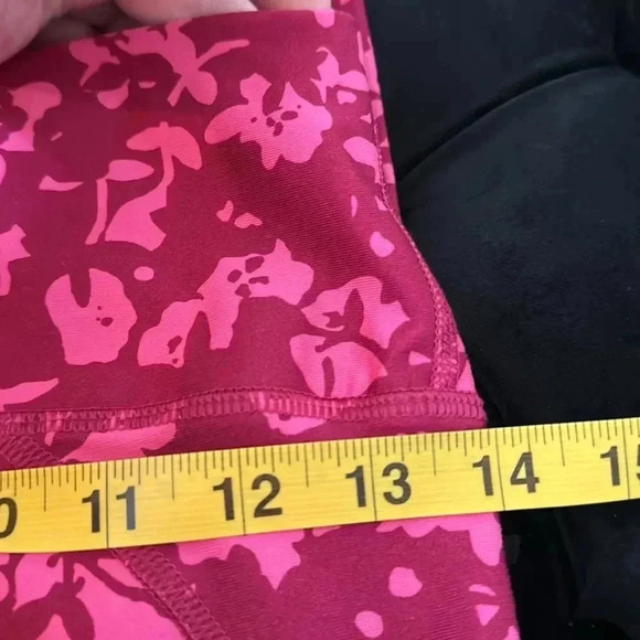 FABLETICS Floral Full Length High Waist Leggings Hot Pink Barbie Workout Yoga - Picture 7 of 8
